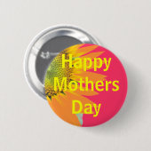 Moederdag groet ronde button 5,7 cm (Voorkant /achterkant)