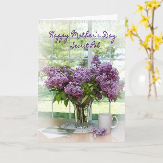 MOEDERDAG GROET - SECRET PAL - LILACS KAART (Gele Bloem)
