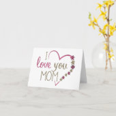 Moederdag Groetkaart met Hart Kaart (Gele Bloem)