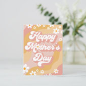 Moederdag Groovy Madeliefje Feestdagenkaart (Staand voorkant)