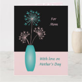 Moederdag grote aangepaste tekstbloemen voor mam kaart (Voorkant)