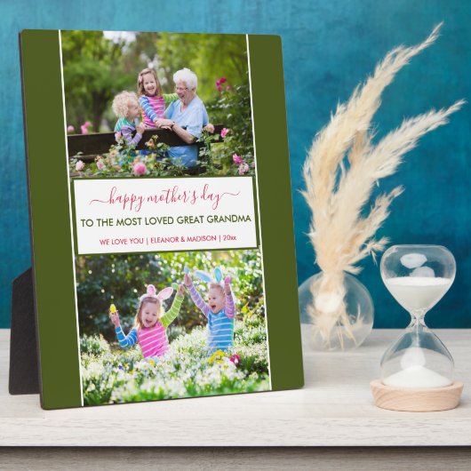 Moederdag Grote Grootmoeder 2 Foto gepersonaliseer Fotoplaat (Zijkant)