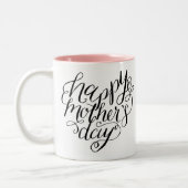 Moederdag handgeschakelde kalligrafie tweekleurige koffiemok (Links)