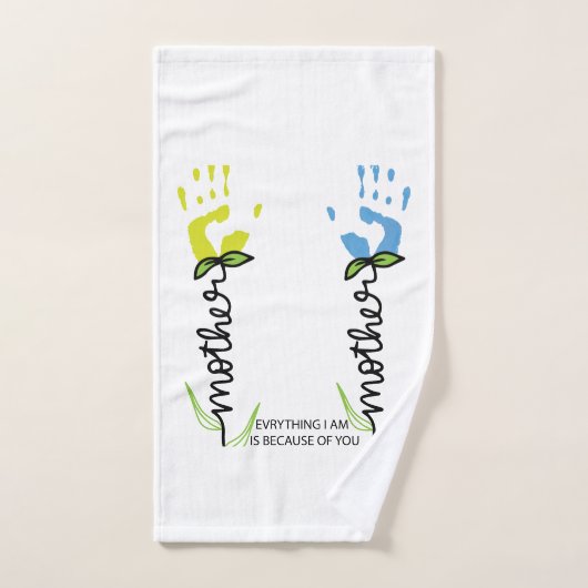 Moederdag Handprint gepersonaliseerd Bad Handdoek (Handdoek)