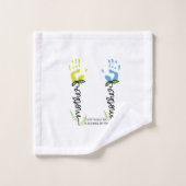 Moederdag Handprint gepersonaliseerd Bad Handdoek (Wasdoekje)