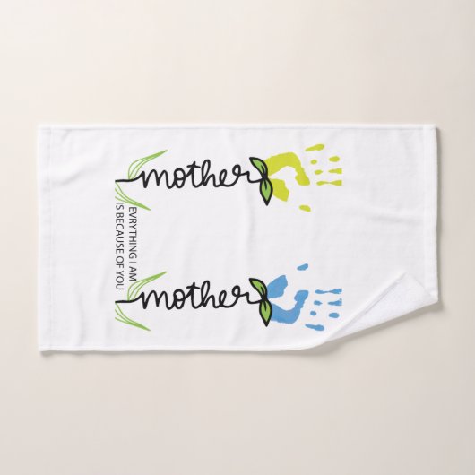 Moederdag Handprint gepersonaliseerd Bad Handdoek (Handdoek)