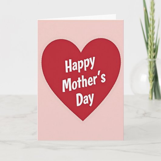 Moederdag Hart Card met Zoete Boodschap Kaart (Voorkant)