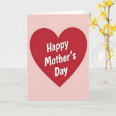 Moederdag Hart Card met Zoete Boodschap Kaart (Gele Bloem)