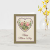 Moederdag hart en bloemen kaart (Gele Bloem)