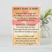 Moederdag Hart is Thuis Plat Kerstkaart (Staand voorkant)