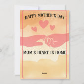 Moederdag Hart is Thuis Plat Kerstkaart (Achterkant)