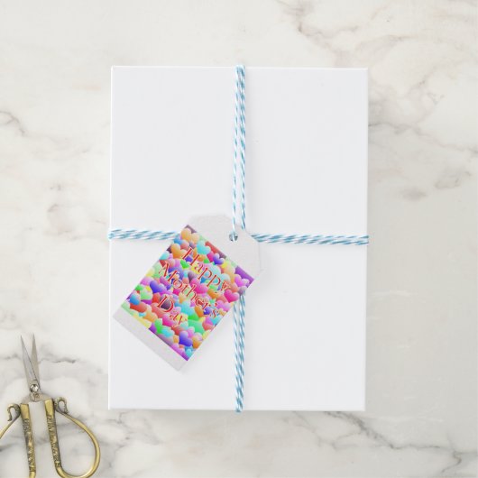 Moederdag harten cadeaulabel (Met Touw)