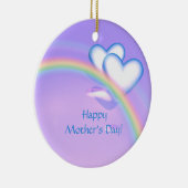 Moederdag Harten op Regenboog Keramisch Ornament (Rechts)