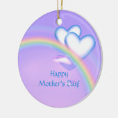 Moederdag Harten op Regenboog Keramisch Ornament (Links)