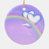 Moederdag Harten op Regenboog Keramisch Ornament (Achterkant)