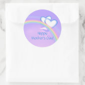 Moederdag Harten op Regenboog Ronde Sticker (Tas)