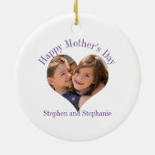 Moederdag hartfoto keramisch ornament (Achterkant)