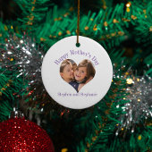 Moederdag hartfoto keramisch ornament