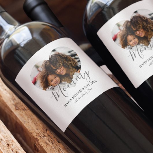 Moederdag hartfoto wijn etiket