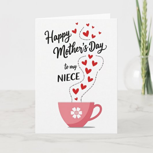 Moederdag Hartjes Kaart van Niece (Voorkant)