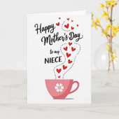 Moederdag Hartjes Kaart van Niece (Gele Bloem)
