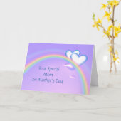 Moederdag Hartjes op Regenboog Kaart (Gele Bloem)