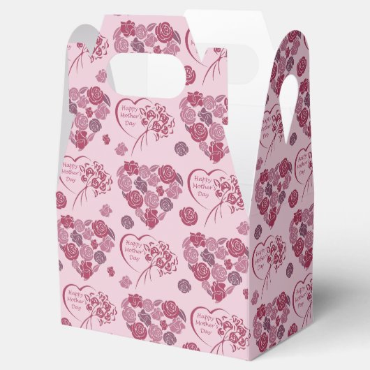 Moederdag Heart Bouquet Pattern Bedankdoosjes (Geopend)