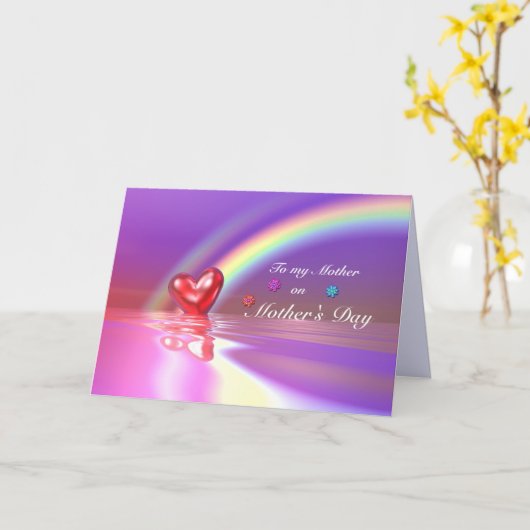 Moederdag Heart Kaart (Gele Bloem)