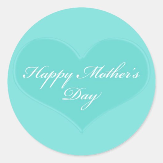 Moederdag Heart Ronde Sticker (Voorkant)