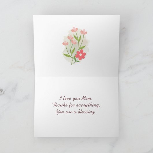 Moederdag Heer zegene U Bijbelvers Christelijk Feestdagen Kaart (Binnen)