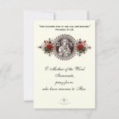 Moederdag Heilige Kaart met Scriptversie Verse (Achterkant)