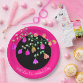 Moederdag Helder Roze Papier Gebloemde Borden Papieren Bordje (Feest)