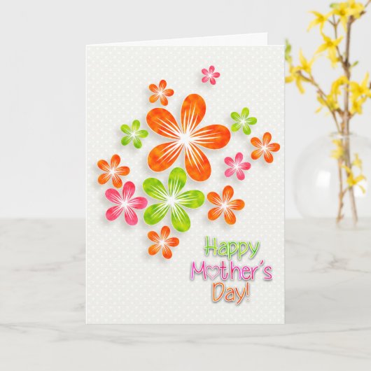 Moederdag - Heldere ventilatoren en harten Kaart (Gele Bloem)