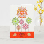 Moederdag - Heldere ventilatoren en harten Kaart (Gele Bloem)