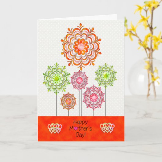 Moederdag - Heldere ventilatoren en harten Kaart (Gele Bloem)
