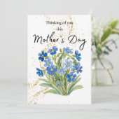 Moederdag Herdenking Kaart met Vergeet Me Nots (Staand voorkant)