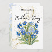 Moederdag Herdenking Kaart met Vergeet Me Nots (Voorkant / Achterkant)