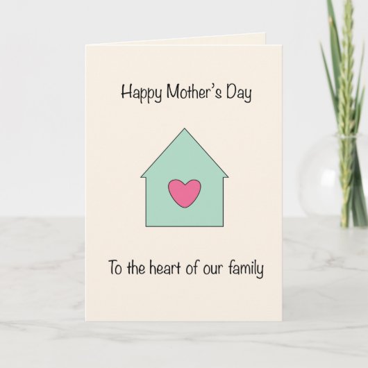 Moederdag: het hart van ons gezin feestdagen kaart (Voorkant)