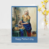 Moederdag: Het "meisje van de Keuken" van Vermeer, Kaart (Gele Bloem)