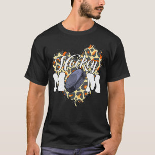 Moederdag Hockey mama Leopard Heart Game Day Chee T-shirt