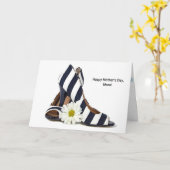 Moederdag Hoge hakken met Daisy Kaart (Gele Bloem)