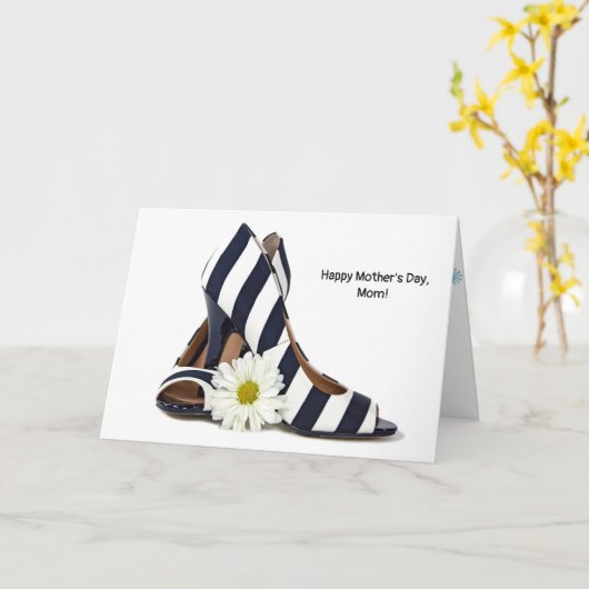 Moederdag Hoge hakken met Daisy Kaart (Gele Bloem)