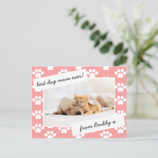 moederdag hond mam foto briefkaart (Staand voorkant)