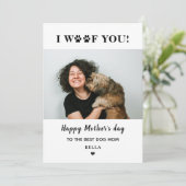 moederdag hond mam foto schattig hart feestdagenkaart (Staand voorkant)