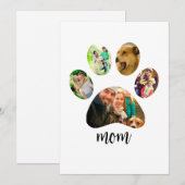 Moederdag Hond mama | 5 Pootafdruk Foto Collage Feestdagenkaart (Voorkant / Achterkant)