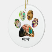 Moederdag Hond mama | 5 Pootafdruk Foto Collage Keramisch Ornament (Links)