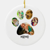 Moederdag Hond mama | 5 Pootafdruk Foto Collage Keramisch Ornament (Achterkant)