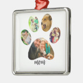 Moederdag Hond mama | 5 Pootafdruk Foto Collage Metalen Ornament (Links)
