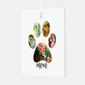 Moederdag Hond mama | 5 Pootafdruk Foto Collage Metalen Ornament (Voorkant links)