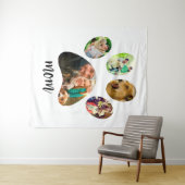 Moederdag Hond Moeder | 5 Pootafdruk Foto Collage Wandkleed (In Situ (horizontaal))